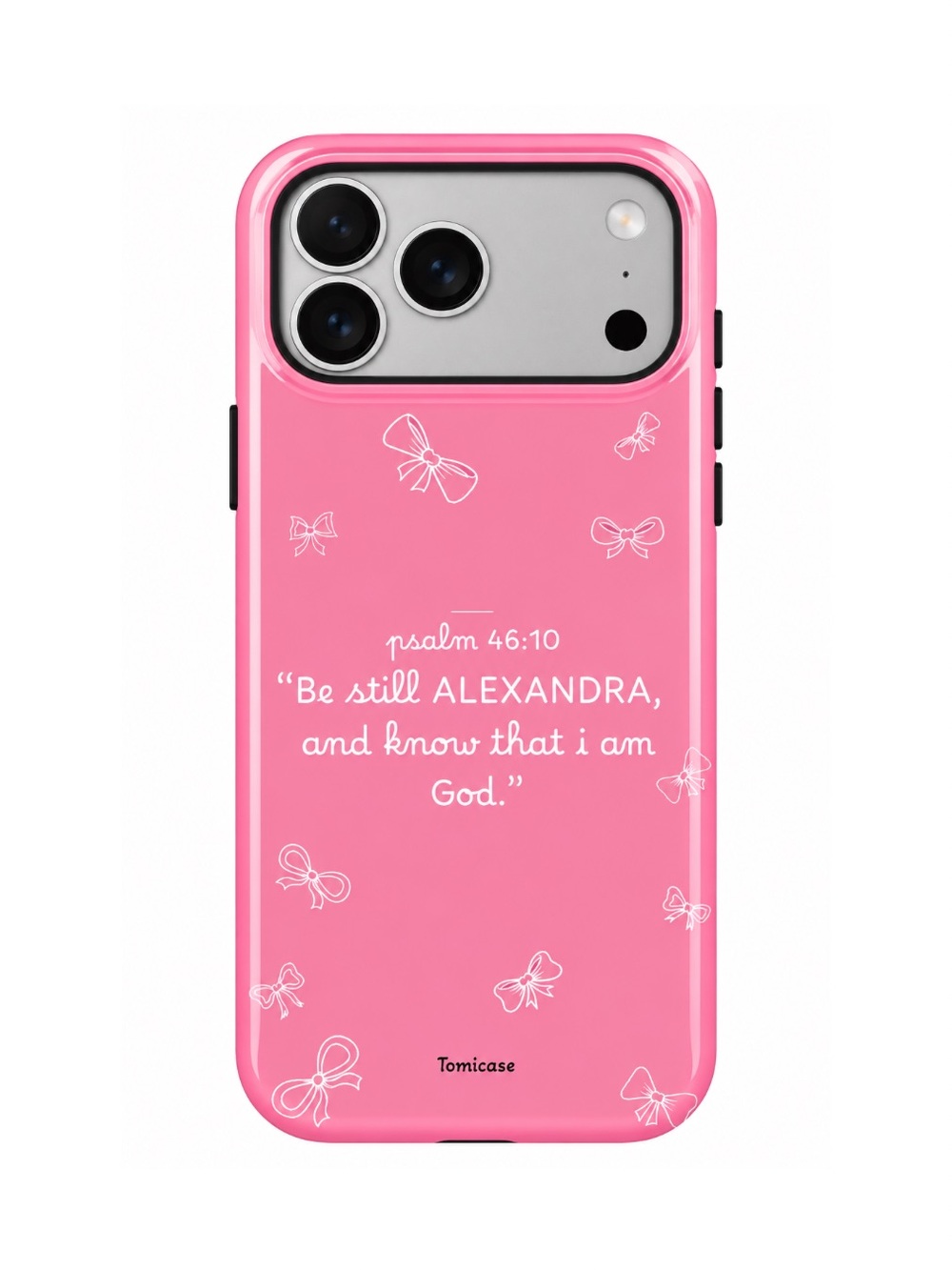TomicaSe Pink Personalized Scripture iPhone Case - Psalm 46:10